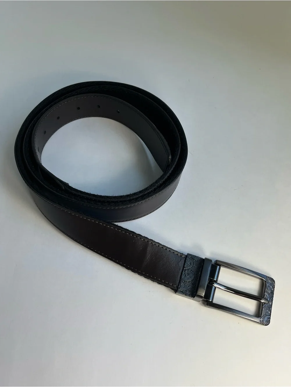 Robert Graham Mayflower Reversible Belt 50 (48-54) Brown Leather/Black Webbing